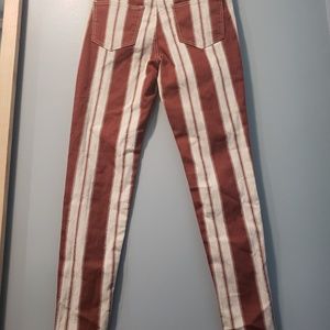 ☆Rust and Cream Pinstriped Casual Forever 21 Pants